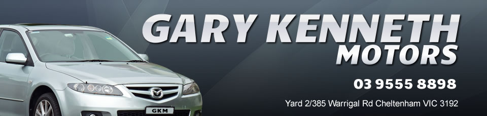 Logo for Gary Kenneth Motors - Ph 03 9555 8898